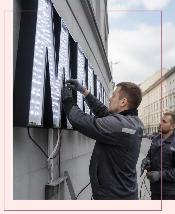 Изготовление и монтаж светодиодных LED вывесок в Дмитрах