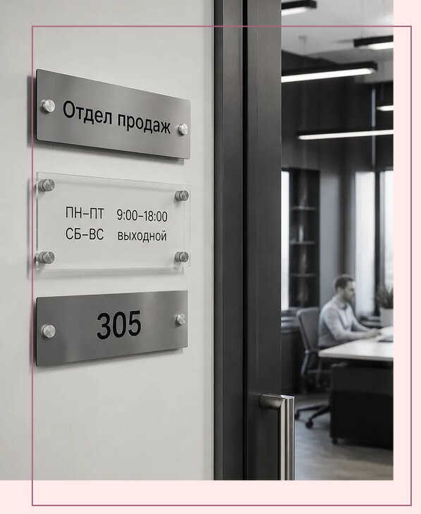 Офисные таблички на дверь в Дмитрах по цене от 5253 р. | Аванза-Дмв